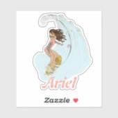 可愛いパステルサーファーガール名夏の美学 シール (シート)