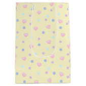 可愛いパステルシーシェルとレモンシフォンの真珠 ミディアムペーパーバッグ (裏面)