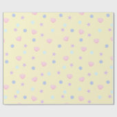 可愛いパステルシーシェルとレモンシフォンの真珠 ラッピングペーパー (フラット)