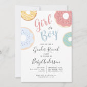 可愛いパステルドーナツ女の子または男の子ジェンダーのリビール 招待状 (正面)