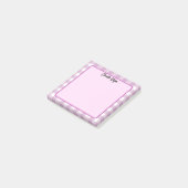 可愛いパステルパープルギンガムパターンノート ポストイット (アングル)