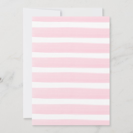 可愛いパステルピンクの弓フローラエレガントの赤ちゃん サンキューカード (裏面)