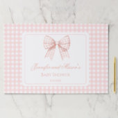 可愛いパステルピンクの弓名門私立校風の女の子シャワー ペーパーパッド (インサイチュ)