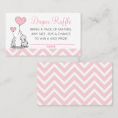 可愛いパステルピンクベビーとマムエレファントハート コーリングカード (正面/裏面)