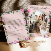 可愛いパステルピンク1フォトアーチクリスマスカード シーズンカード