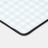 可愛いパステルブルーギンガムパターンデスクマット デスクマット (コーナー)