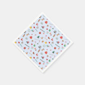 可愛いパステルブルークリスマスパーティー飾り スタンダードカクテルナプキン (角)