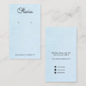 可愛いパステルブルースクリプトイヤリングディスプレイ 名刺 (正面/裏面)