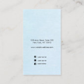 可愛いパステルブルースクリプトイヤリングディスプレイ 名刺 (裏面)