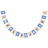 可愛いパステルブルーブラウン名物でターニング バンティングフラッグ (全)