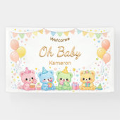 可愛いパステルベアーズ ベビーシャワー ニュートラル 横断幕 (横)