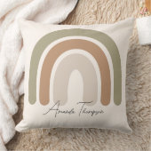 可愛いパステルモノグラムのレインボーピンクのスクリプト名 クッション (ブランケット)