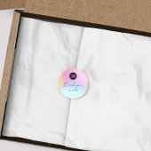 可愛いパステルレインボーありがとうスモールビジネスロゴ ラウンドシール