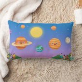 可愛いパステル太陽のシステム – カートゥーンプラデッツArt ランバークッション (ブランケット)