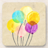 可愛いパステル水彩風船 コースター (正面)