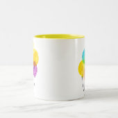 可愛いパステル水彩風船 ツートーンマグカップ (中央)