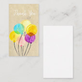 可愛いパステル水彩風船 ノートカード (正面/裏面)