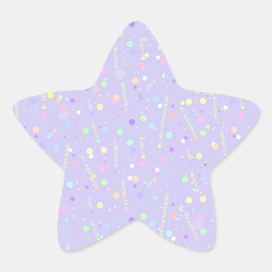 可愛いパステル紫色の美学 星シール (正面)