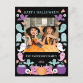 可愛いパステル色ハロウィンフォトカード ポストカード (正面)