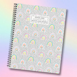 可愛いパステル虹の小さなドットのノート ノートブック