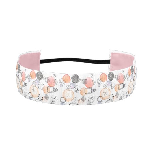 可愛いパタかわいらしーンのピンクとブルー抽象芸術 アスレチックヘッドバンド (正面)