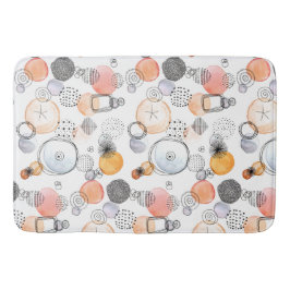 可愛いパタかわいらしーンのピンクとブルー抽象芸術 バスマット