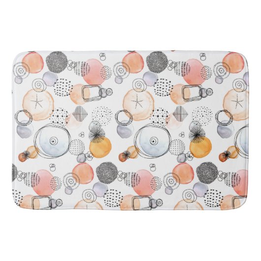 可愛いパタかわいらしーンのピンクとブルー抽象芸術 バスマット (正面)