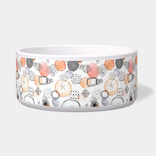 可愛いパタかわいらしーンのピンクとブルー抽象芸術 ボウル (正面)