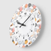 可愛いパタかわいらしーンのピンクとブルー抽象芸術 ラージ壁時計 (傾斜)