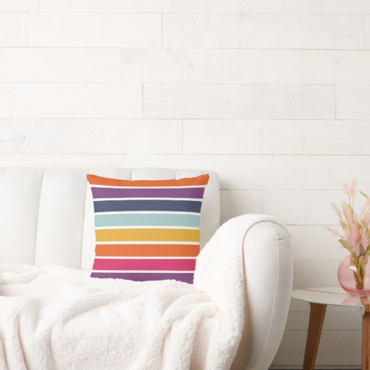 可愛いパターカラフルンストライプのビーチサンダル クッション (ソファ)