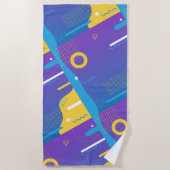 可愛いパターカラフルンミニマルデザイン青 ビーチタオル (正面)