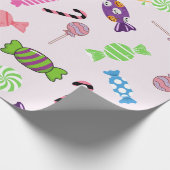 可愛いパターガーリーンキャンディはピンクを好む ラッピングペーパー (角)