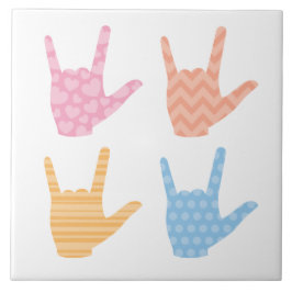 可愛いパターンサイン言語愛するシンボルや象徴装飾 タイル