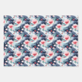 可愛いパター日本のンのタイルパーティー ラッピングペーパーシート (正面3)