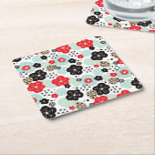 可愛いパター日本のンデザインケースメイトiPhone Cas スクエアペーパーコースター (アングル)