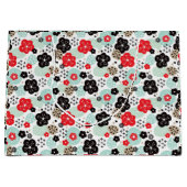 可愛いパター日本のンデザイン ラージペーパーバッグ (正面)