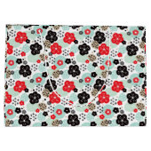 可愛いパター日本のンデザイン ラージペーパーバッグ (裏面)