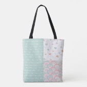 可愛いパッチワークラブハートレインボートートバッグ トートバッグ (裏面)