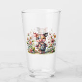 可愛いパッチワーク豚インフローラ園 タンブラーグラス (裏面)