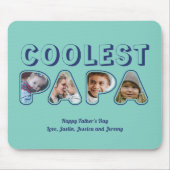 可愛いパパカスタム切り出し家族フォトファーザー マウスパッド (正面)