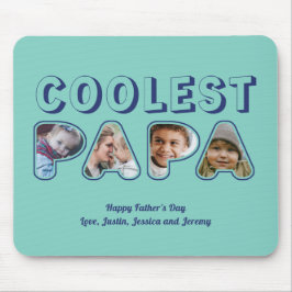可愛いパパカスタム切り出し家族フォトファーザー マウスパッド