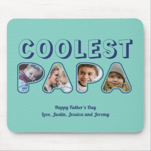 可愛いパパカスタム切り出し家族フォトファーザー マウスパッド
