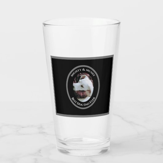可愛いパパハグ甘い白犬ブラック タンブラーグラス (裏面)