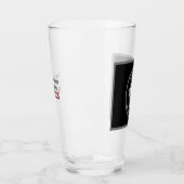 可愛いパパハグ甘い白犬ブラック タンブラーグラス (左)