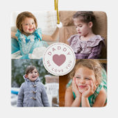 可愛いパパ愛するフォトコラージュ セラミックオーナメント (正面)