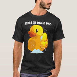 可愛いパパ父男性ゴムダッキーラバーダック Tシャツ