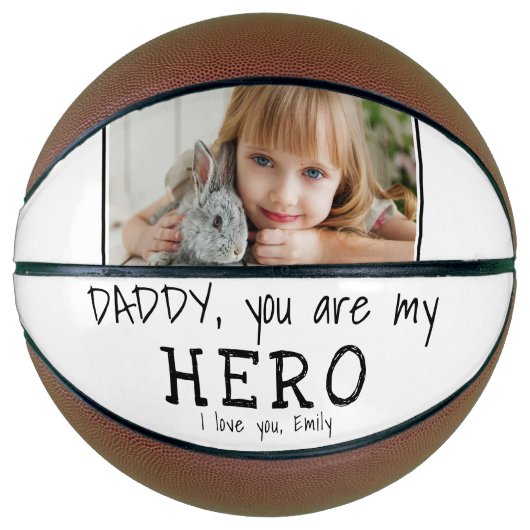可愛いパパ私のヒーロー父の日写真 バスケットボール (正面)