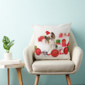 可愛いパピヨンドクリスマスサンタハット クッション (椅子)