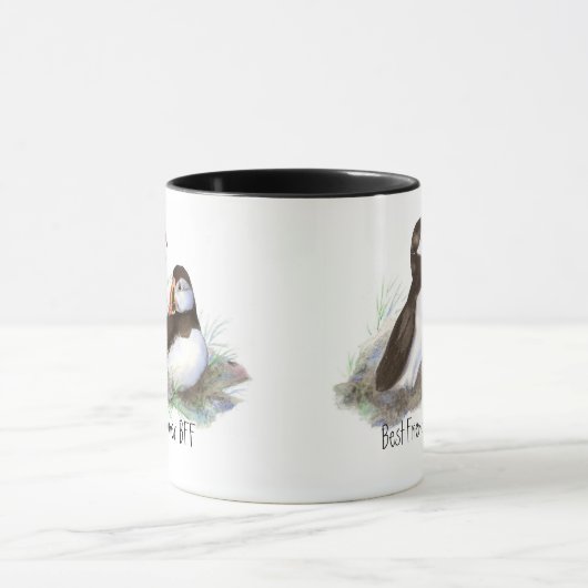 可愛いパフ最高のィン、永遠の友だち、BFF、鳥 マグカップ (中央)