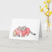 可愛いパラスの猫のラブカー空白のド カード (黄色い花)